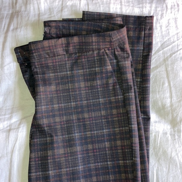 Rachel Zoe Mid-Rise Plaid Pants - Picture 1 of 5